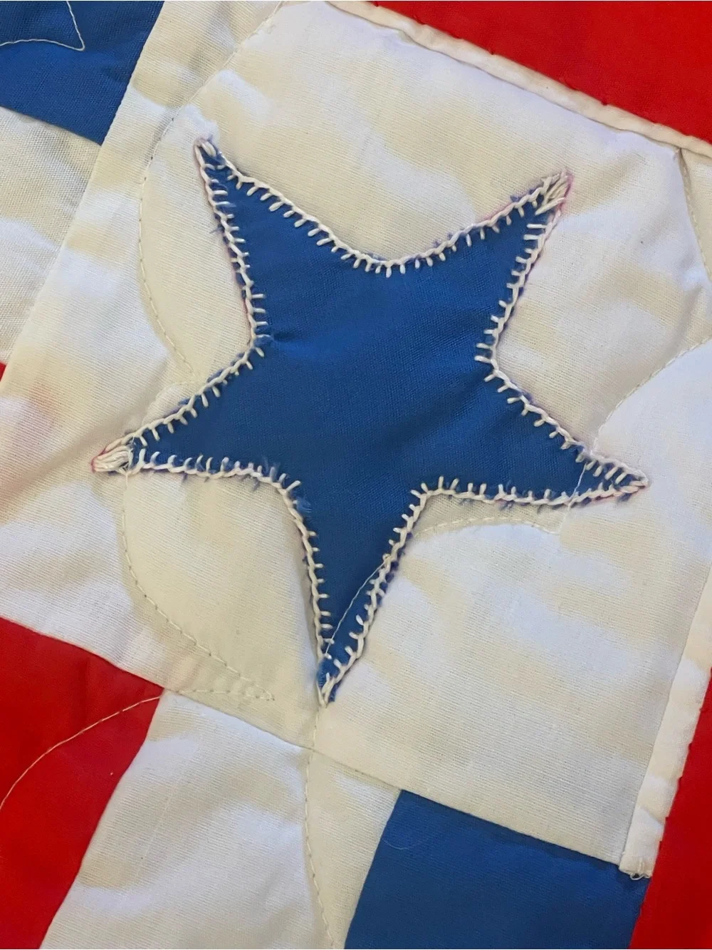 Rare Hand Stitched Patriotic Americana USA Map Quilt 98
